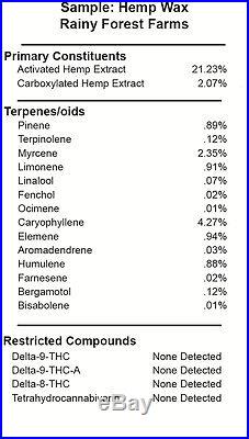 Hemp Wax Hemp Extract 1g or 3.5g 20% or 80% Aromatherapy Vape Dabs CO2
