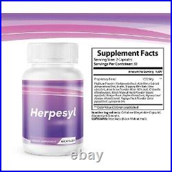 Herpesyl Pills Capsules Supplement Tablets Purple Bottle