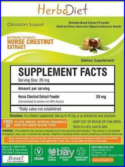 Horse Chestnut Extract Powder 98% AESCIN STRONGEST Natural Circulatory Support