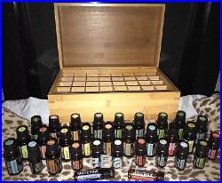 LARGE doTERRA Essential Oil Lot New & Used Plus Beautiful Wooden Box & Diffuser