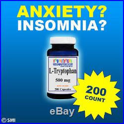 L-Tryptophan 500mg 200 Capsules Helps Support Mood Relaxation And Restful Sleep