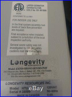 Longevity Resources Ext-50 Ozone Generator, Case & Extras