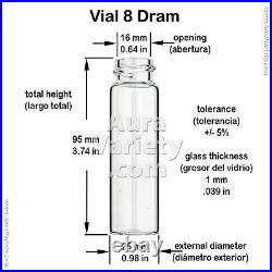 MADE IN USA 8 DRAM 30 ml CLEAR GLASS VIAL (OIL PERFUME CRAFTS) 12 24 72 144 288