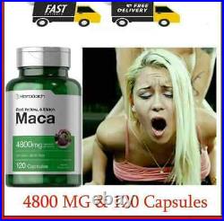 Maca Root Capsules 4800 mg 120 Pills Peruvian Maca Extract for Men Gluten Free