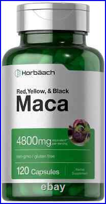 Maca Root Capsules 4800 mg 120 Pills Peruvian Maca Extract for Men Gluten Free