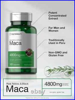 Maca Root Capsules 4800 mg 120 Pills Peruvian Maca Extract for Men Gluten Free