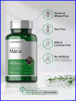 Maca Root Capsules 4800 mg 120 Pills Peruvian Maca Extract for Men Gluten Free