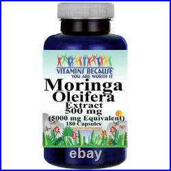 Moringa Oleifera Extract 5000mg 180 capsules by Vitamins Because