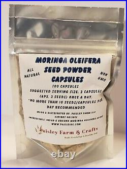 Moringa Seed Powder Capsules Non GMO Made Fresh on Demand
