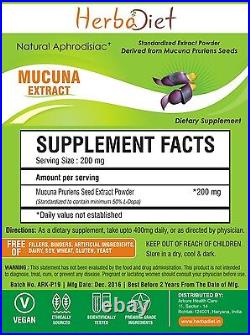 Mucuna Pruriens 50% L-Dopa Extract Powder Dopamine Mood Support