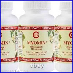 Myomin All Natural Herbal Supplement Chi's Enterprise 500mg pack of 3x120 caps