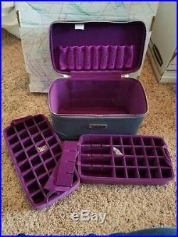 NEW doTERRA 2016 Convention Train Case Gray & Purple, holds 74 oils! PRIORITY
