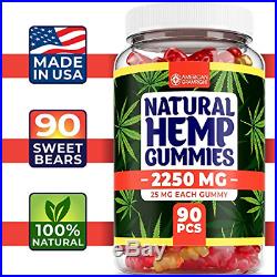 Natural Hemp Gummies Ultra Volume 2250Mg 90pcs Premium Hemp Extract Pain