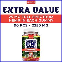 Natural Hemp Gummies Ultra Volume 2250Mg 90pcs Premium Hemp Extract Pain
