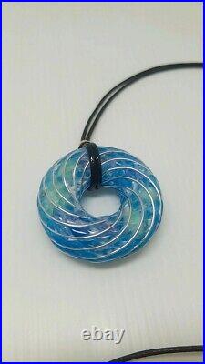 Necklace Orgonite Blue Harmony Rodin coil Torus vortex energy positive spiral