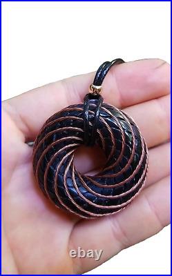 Necklace Orgonite Shungite Rodin coil Torus vortex energy positive pure copper