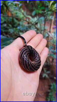 Necklace Orgonite Shungite Rodin coil Torus vortex energy positive pure copper