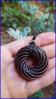 Necklace Orgonite Shungite Rodin coil Torus vortex energy positive pure copper