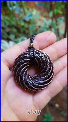 Necklace Orgonite Shungite Rodin coil Torus vortex energy positive pure copper