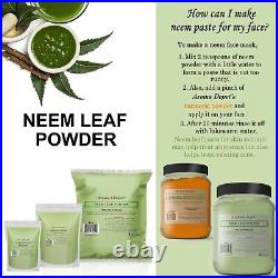Neem Powder Dried Leaf 100% Pure & Natural Raw Vegan (Azadirachta indica)
