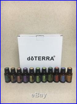New doTerra Essential Oils & Wooden Box Holder Lavender OnGuard Lemon Peppermint