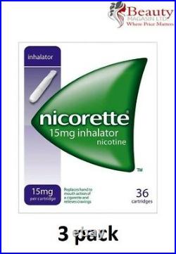Nicorette Inhalator, 15 mg, 36 Cartridges (Stop Smoking Aid) FREE SHIPPING