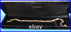 Nikken 20 Necklace Gold Tone Diamond Cut Link Plated Magnetic No Box