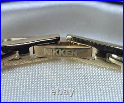 Nikken 7 Gold Tone Cross Link Magnetic Bracelet #1904 1999