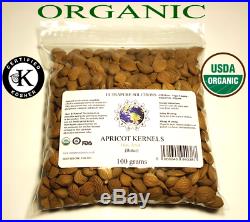 ORGANIC BITTER APRICOT KERNELS Certified Kosher and Naturally Dried 100g To 1Kg