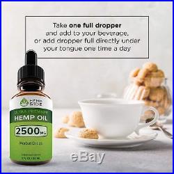 Organic Hemp Oil Extract Drops 2500mg for Pain Sleep Aid Anxiety Stress Relief