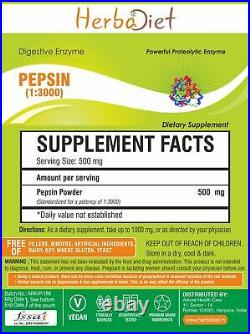 PEPSIN 13000 Powder Digestive Enzyme Aids Protein Digestion Non-GMO Gluten Free