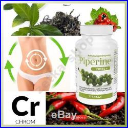 PIPERINE FORTE +, Piperin 95% 43mg Vegan Vegetarisch Gewichtsverlust Abnehmen