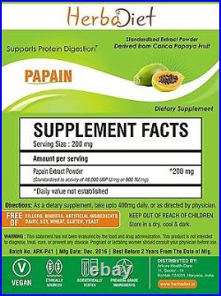 Papain 800 TU/mg Extract Powder HIGH POTENCY Powerful Digestive Enzyme Papaya