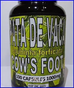 Pata de Vaca, 100 Caps pata de vaca 2000mg/serving Glucosa, retencion de liquido