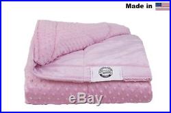 Pink Minky Weighted Blanket Made in USA 25lb 54x80 in