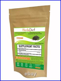 Piperine 95% Black Pepper Extract Powder PURE Turmeric Bioavailability Enhancer