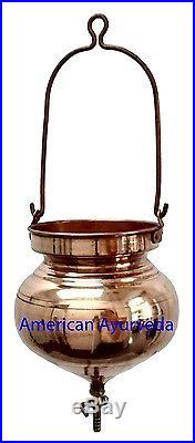 Pure Copper Shirodhara Pot with or without Control Valve for Ayurveda Panchkarma