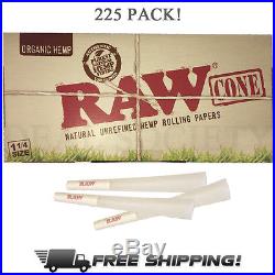 Raw Organic 1 1/4 Size Pre-rolled Cones with Filter (225 Pack)