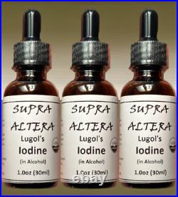 SUPRA ALTERA Ultimate Lugol's Iodine 5%, UltraPur (3-Bottles) FREE SHIPPING
