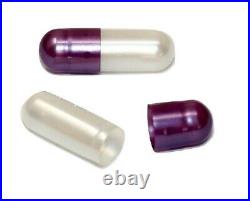 Size 000 Purple Pearl & White Pearl Empty Gelatin Pill Capsules Kosher Gel Caps