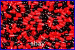 Size 00 Black & Red Empty Gelatin Pill Capsules Kosher Gel Caps Gluten-Free US