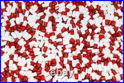 Size 0 Clear Red/White Empty Gelatin Pill Capsules Kosher Gel Gluten-Free USA