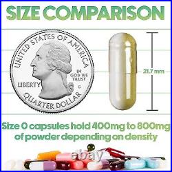 Size 0 Gold Separated Empty Gelatin Pill Capsules Kosher Gel Gelcaps Caps DIY