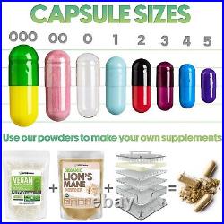 Size 4 Multi-Colored Empty Gelatin Pill Capsules Kosher Gluten-Free Caps Gelcaps