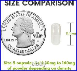 Size 5 Red Empty Gelatin Pill Capsules Kosher Gel Caps Gluten-Free USA Made