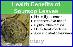 Sri Lankan dried Sour sop Leaves 100% Organic Soursop/Guanabana/Graviola free