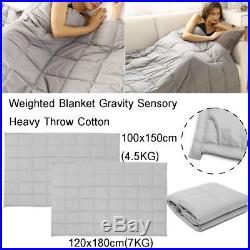 US 40-70'' 10-15LBS Weighted Blanket Heavy Sensory Cotton Relief Anxiety Sleep