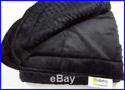Ultra Soft Breathable Black Minky Weighted Sensory Blanket 13lb 48x70 in