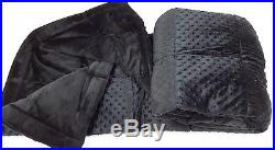 Ultra Soft Breathable Black Minky Weighted Sensory Blanket 13lb 48x70 in