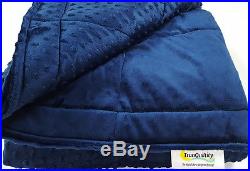 Ultra Soft Breathable Blue Minky Weighted Sensory Blanket 16lb 48x70 in